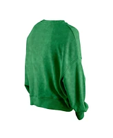 New Era Women's Kelly Green Boston Celtics Hardwood Classics Enzyme Wash Oversized Boxy Pullover Sweatshirt