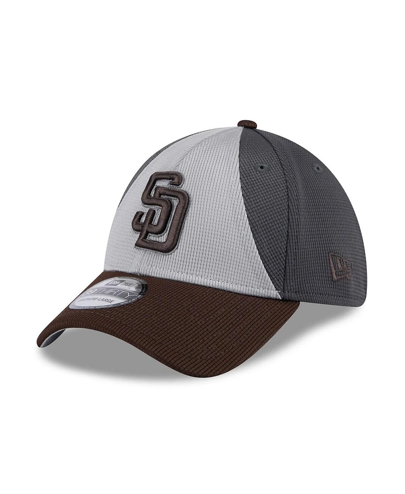 New Era Men's Gray/Brown San Diego Padres 2025 Batting Practice 39THIRTY Flex Hat