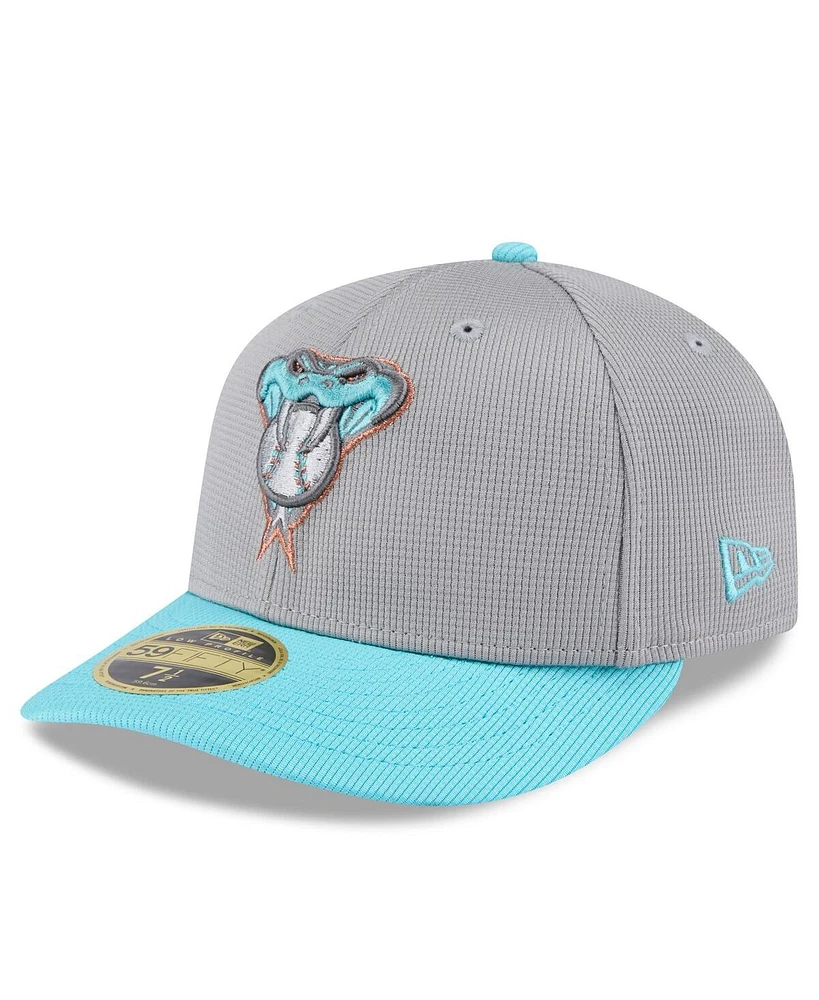 New Era Men's Gray/Aqua Arizona Diamondbacks 2025 Batting Practice Low Profile 59FIFTY Fitted Hat