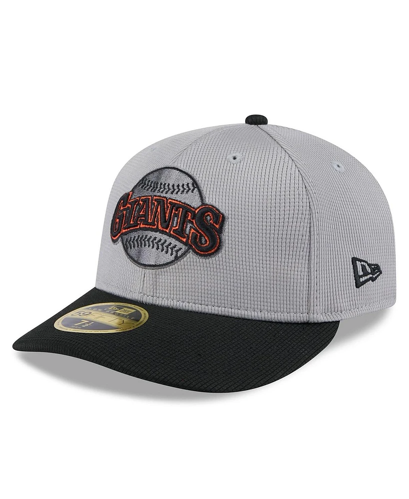 New Era Men's Gray/Black San Francisco Giants 2025 Batting Practice Low Profile 59FIFTY Fitted Hat