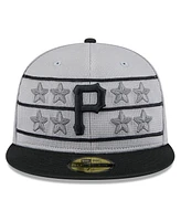 New Era Men's Gray/Black Pittsburgh Pirates 2025 Batting Practice 59FIFTY Fitted Hat