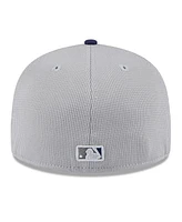 New Era Men's Gray/Navy Tampa Bay Rays 2025 Batting Practice 59FIFTY Fitted Hat