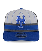 New Era Men's Gray/Royal New York Mets 2025 Batting Practice 9SEVENTY Stretch-Snap Trucker Hat