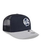 New Era Men's Navy/Gray New York Yankees 2025 Batting Practice 9SEVENTY Stretch-Snap Trucker Hat