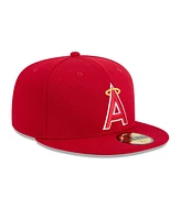 New Era Men's Red Los Angeles Angels 2025 Mlb Clubhouse 59FIFTY Fitted Hat