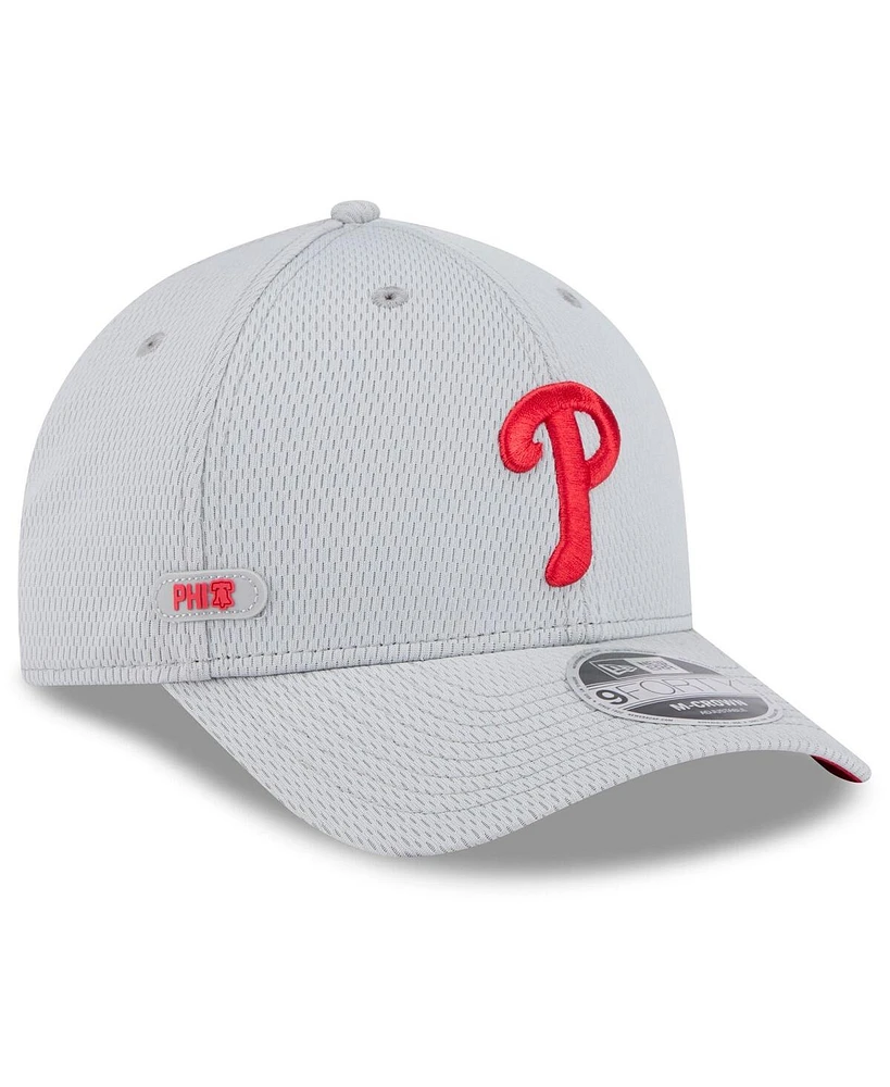 New Era Men's Gray Philadelphia Phillies 2025 Mlb Clubhouse 9FORTY M-Crown Adjustable Hat