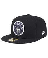 New Era Men's Black Orleans Saints Checkered 59FIFTY Fitted Hat