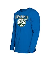 New Era Men's Royal Milwaukee Bucks 2024/25 City Edition Long Sleeve T-Shirt