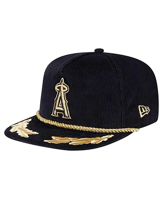 New Era Men's Black Los Angeles Angels Corduroy Filigree Golfer Adjustable Hat