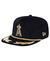 New Era Men's Black Los Angeles Angels Corduroy Filigree Golfer Adjustable Hat