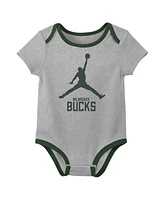 Jordan Baby Boys and Girls 3-Piece Milwaukee Bucks Statement Edition Bodysuit Set