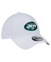 New Era Men's White York Jets Throwback 39THIRTY Flex Hat