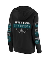 Fanatics Women's Black Philadelphia Eagles Super Bowl Lix Champions Plus Four Piece Notch Neck Pullover Hoodie