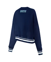 Pro Standard Women's Navy Memphis Grizzlies Area Code Cropped Pullover Sweatshirt