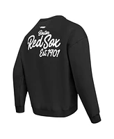 Pro Standard Men's Black Boston Red Sox Paint The City Dropped Shoulder Pullover Sweatshirt