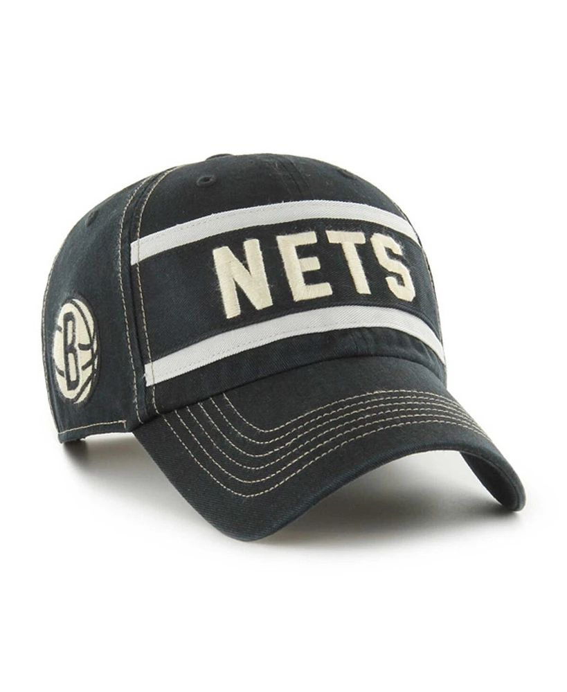 '47 Brand Men's Black Brooklyn Nets Quick Snap Clean Up Adjustable Hat