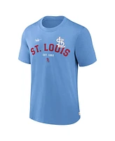 Nike Men's Light Blue St. Louis Cardinals Cooperstown Collection Rewind Slogan T-Shirt