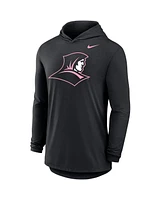 Nike Men's Black Providence Friars Pink Out Tri-Blend Performance Long Sleeve Hooded T-Shirt