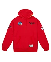 Mitchell & Ness Men's Red Atlanta Hawks Hardwood Classics City Collection Fleece Pullover Hoodie