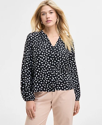 On 34th Trendy Plus Paint Dot Button-Front Blouse, Exclusively at Macy's