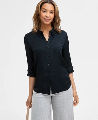 On 34th Women's Printed Pintuck Blouse, Exclusively at Macy's