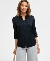 On 34th Women's Printed Pintuck Blouse, Exclusively at Macy's