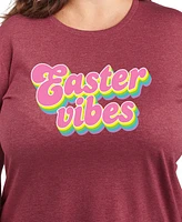 Hybrid Apparel Trendy Plus Easter Vibes Graphic Crew Neck T-Shirt