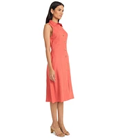 Maggy London Women's Collared Sleeveless Button-Front Dress