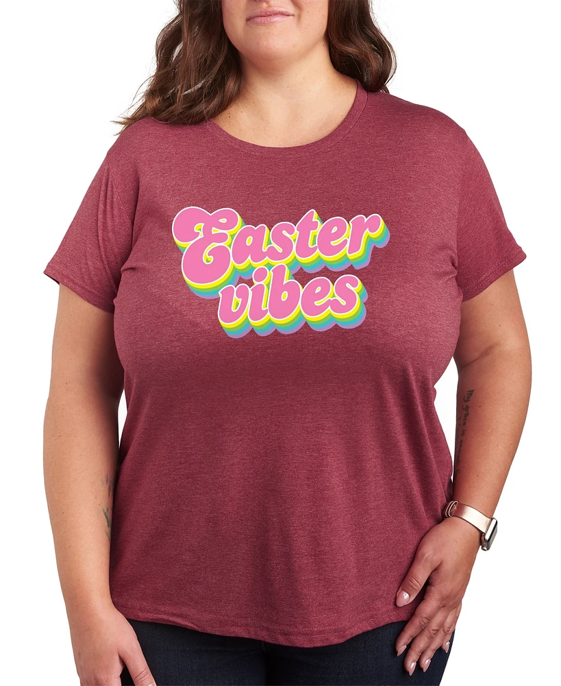 Hybrid Apparel Trendy Plus Easter Vibes Graphic Crew Neck T-Shirt