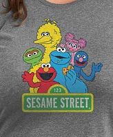 Hybrid Apparel Trendy Plus Size Sesame Street Group Graphic Crew Neck T-Shirt