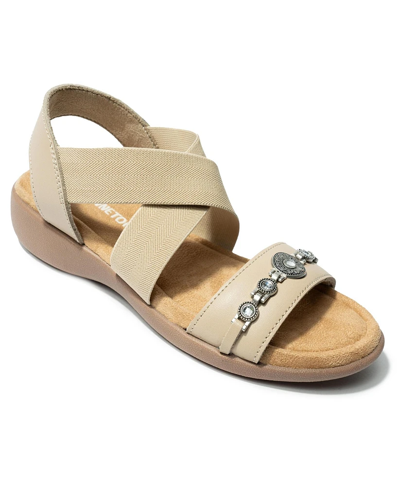 Minnetonka Women's Brida Embellished Leather & Elastic Sandals