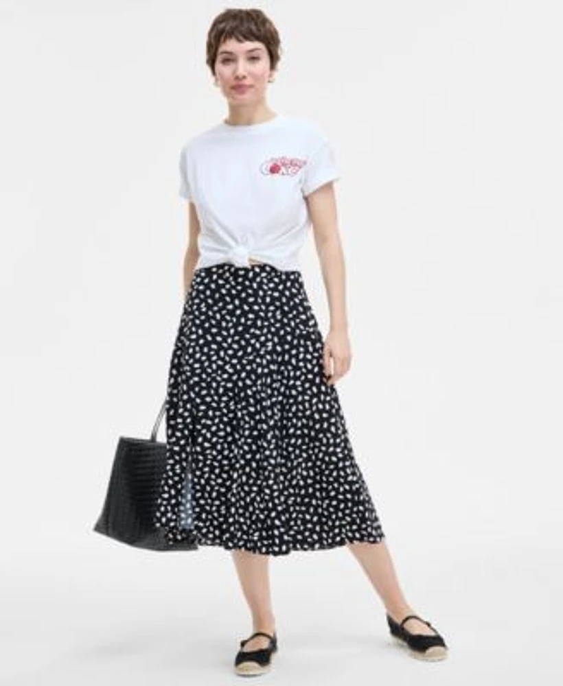 On 34th Womens Cherry Coke Graphic T Shirt Printed Slip Midi Skirt Cassiee Espadrille Flats Extra Large Woven Tote Exclusively At Macys