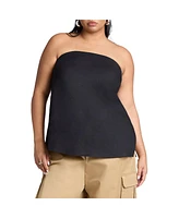 Eloquii Plus Linen Blend Column Tube Top