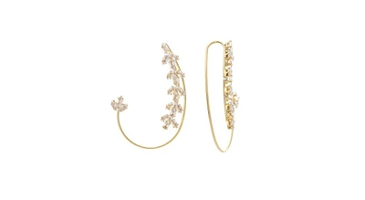 Floral Crawler Slip On Cz Earring