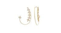 Floral Crawler Slip On Cz Earring