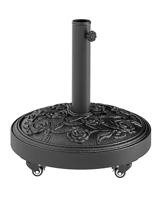 Outsunny Patio Umbrella Base, 46 lbs Sd with Wheels,