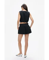 Nocturne Women's Crop Top with Printed Detail