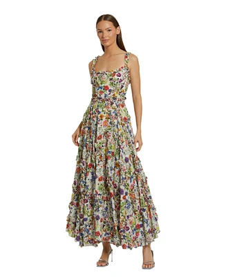 Mac Duggal Women's Ruffle Floral Sweetheart Neck Gown