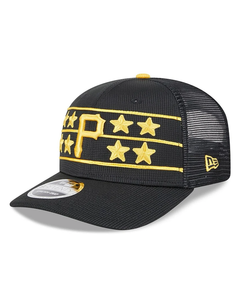 New Era Men's Black Pittsburgh Pirates 2025 Batting Practice 9SEVENTY Stretch-Snap Trucker Hat