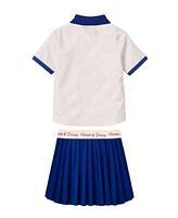 Disney Toddler and Little Girls 2-Piece Minnie Daisy Polo Shirt Pleated Skirt Set