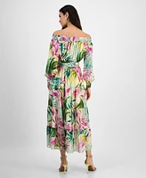 Guess Women's Josee Off-The-Shoulder Long-Sleeve Maxi Dress