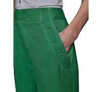 Karl Lagerfeld Paris Women's Linen-Blend Wide-Leg Sailor Pants