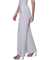 Karl Lagerfeld Paris Women's Linen-Blend Wide-Leg Sailor Pants