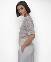 Dkny Women's Short-Sleeve Crochet Sweater