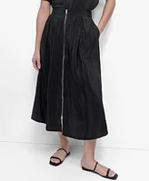 Dkny Women's Zip-Front Tech Midi Skirt