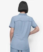 Dkny Women's Short-Sleeve Tie-Front Shirt