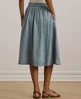 Lauren Ralph Lauren Women's Button-Front Denim Skirt