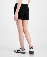 Indigo Rein Juniors' Exposed-Button High Rise Destructed Shorts