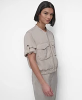 Dkny Women's Short-Sleeve Zip-Front Jacket
