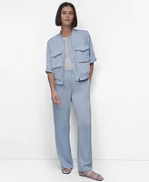 Dkny Women's Short-Sleeve Zip-Front Jacket
